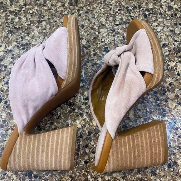 Kork Ease Haya Pink Suede Chunky Heeled Sandals Size 6 - Picture 8 of 11
